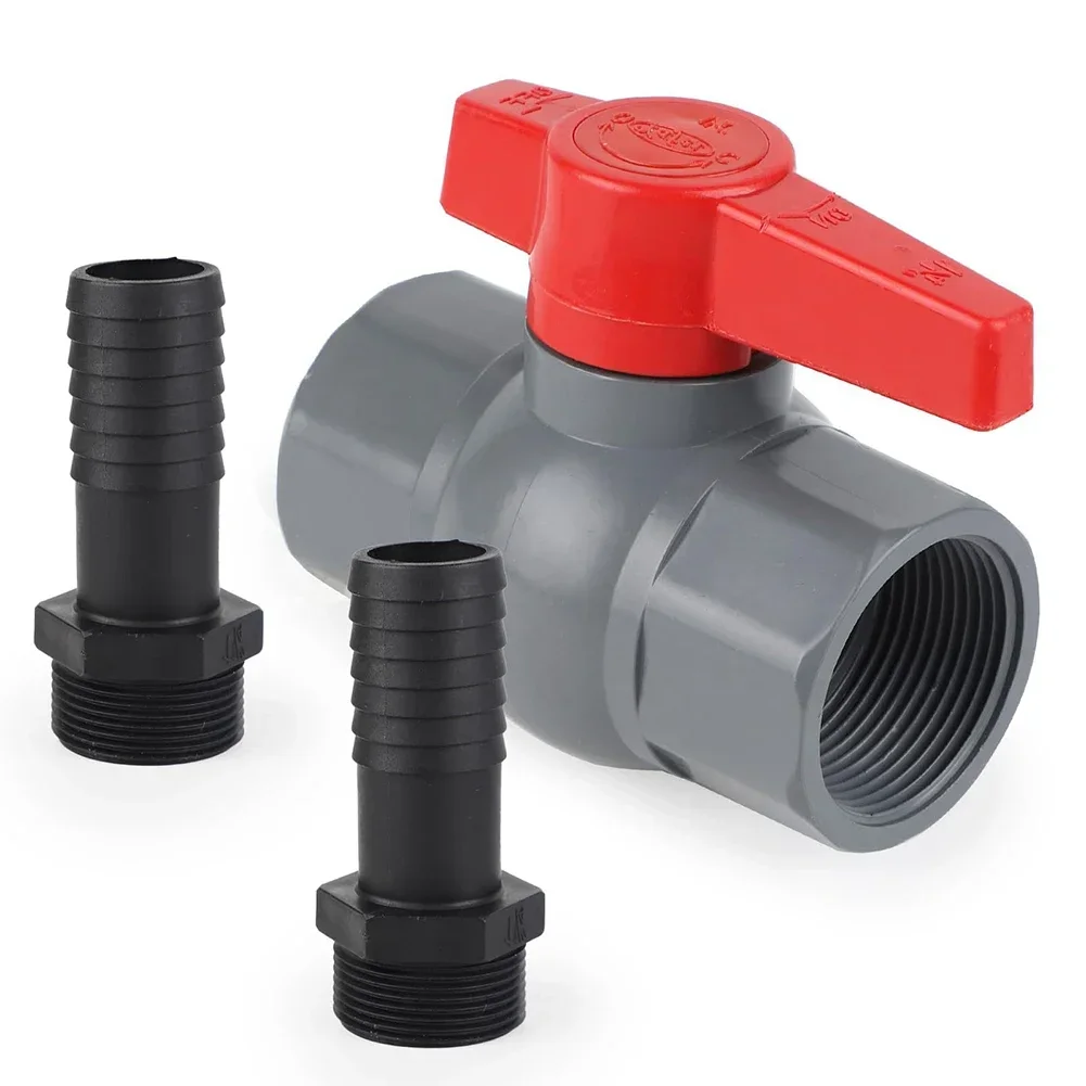 PVC Ball Valve With Hose Connector Garden Water Pipe Fittings Valve Hose Articulating Valve 3/4 (25mm)+19mm For Pool Irrigation