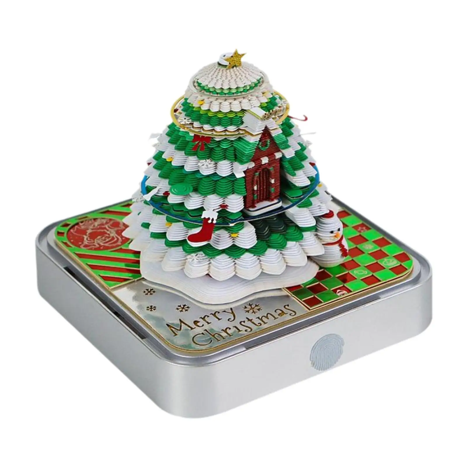 Panoramic Papercut Calendar Christmas Tree Innovative 3D Paper Sculpture Calendar Tear Away Paper Sticky Note Festival Bedroom