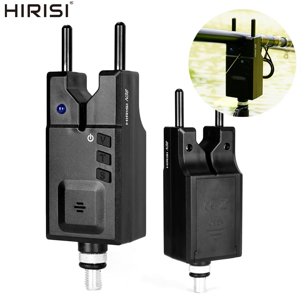 

Hirisi N38 Сигнализация поклевки для ловли карпа со светодиодным индикатором Детектор поклевки для ловли карпа Регулируемый тон/объем/чувствительность