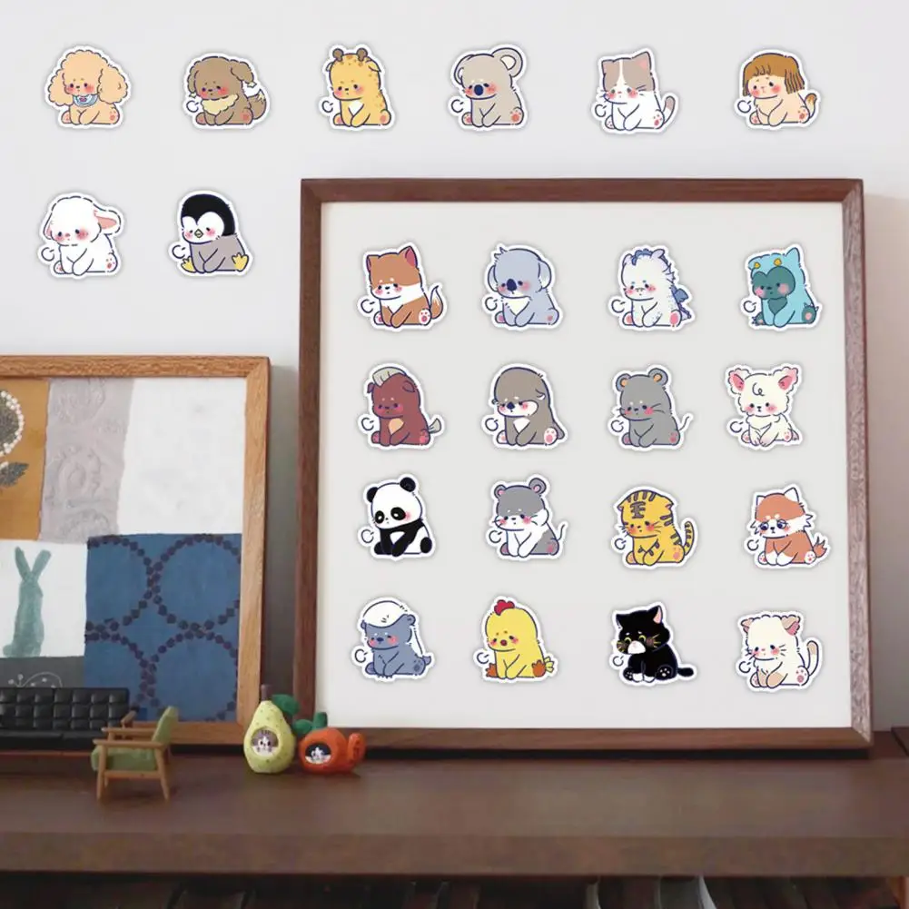 60Pcs Fashion Lovely Panda Pattern Stationery Scrapbooking Sticker Long Lasting Stationery Sticker Waterproof Home Decor