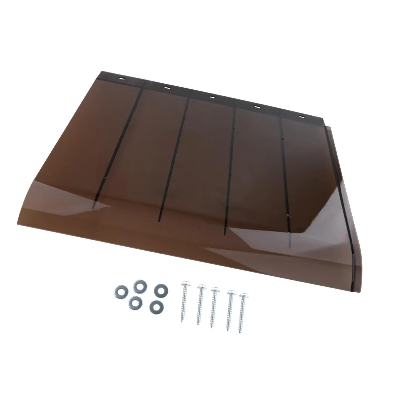 Flat Window Awning Door Canopy Cover Brown Polycarbonate Rain Shelter Exterior Shade for Home Eaves Garage Garden Patio Roof