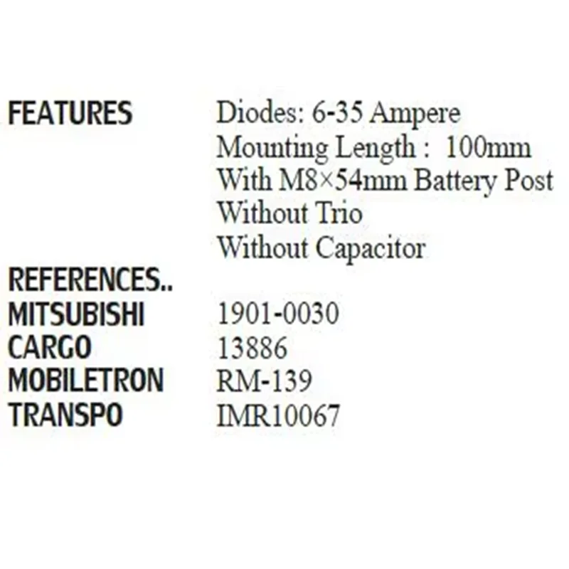 NEW HNROCK ALTERNATOR RECTIFIER 12606700/MIA10063