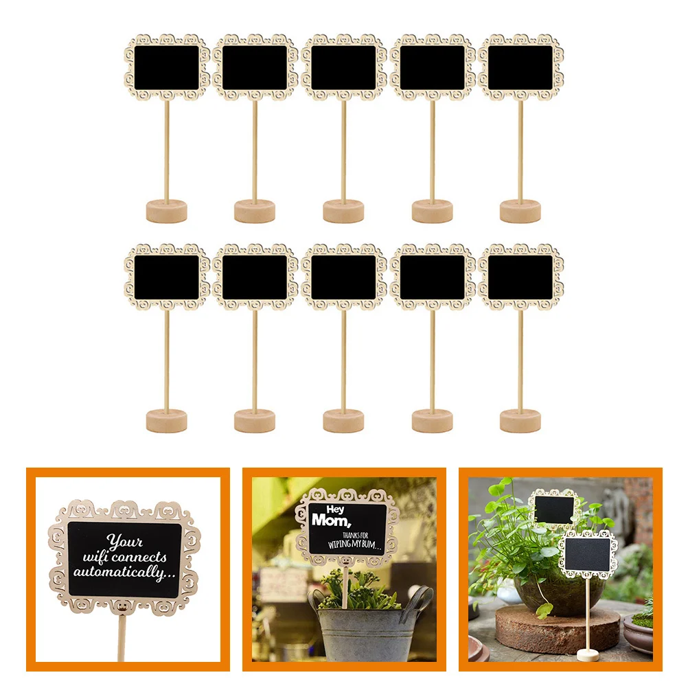 

10 Pcs Hollow Lace Seat Card Place Cards Chalkboard Decorative Signs Decoration Hanging Tags Mini Table Top