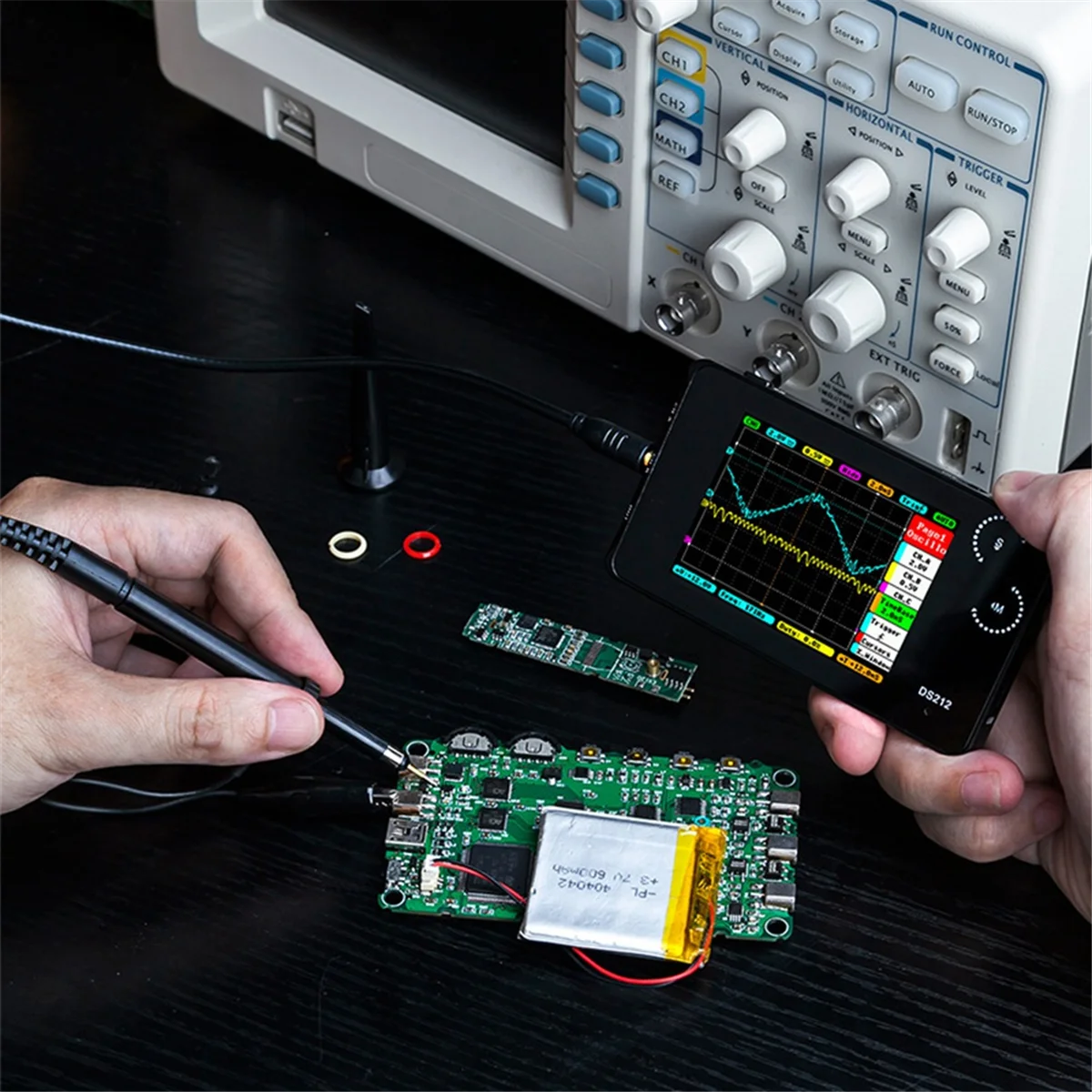 DS212 Digitales Oszilloskop, 2 Kanäle, 10 MSa/S, maximale Abtastrate, Mini-Smart-Handoszilloskop für die Autoreparatur – OldTree