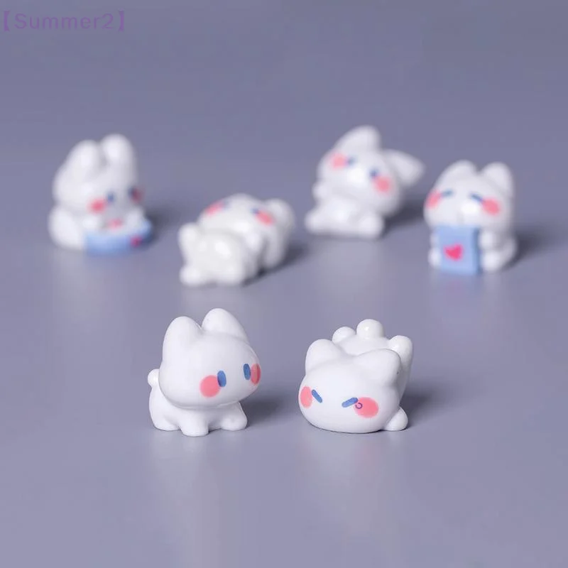 6Pcs  Resin Cat Model DIY Brooch Hairpin Jewelry Handmade Accessory Kawaii Water Cup Resin Accessories Adult Toys Gift〔Sum2〕