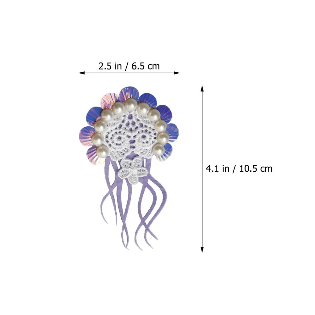 قنديل البحر دبوس الشعر اللؤلؤ ديكور أنيق دائم الإناث التبعي حفل زفاف ارتداء اليومي قنديل البحر دبوس الشعر مشبك شعر الزخرفية #4