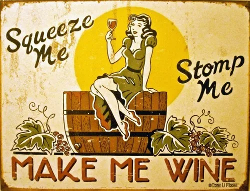 Make me wine Metall-Wandtafel, Kunst, Vintage-Blechschild, Wein, Retro