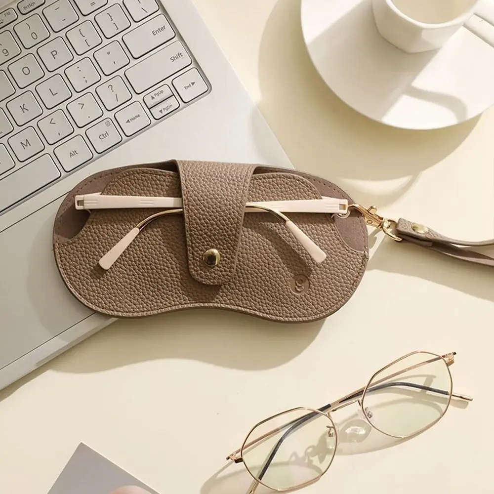

Sunglasses Pouch Pu Leather Glasses Bag Portable Eyewear Protector Case Glasses Storage Bag Glasses Clip Korean Style