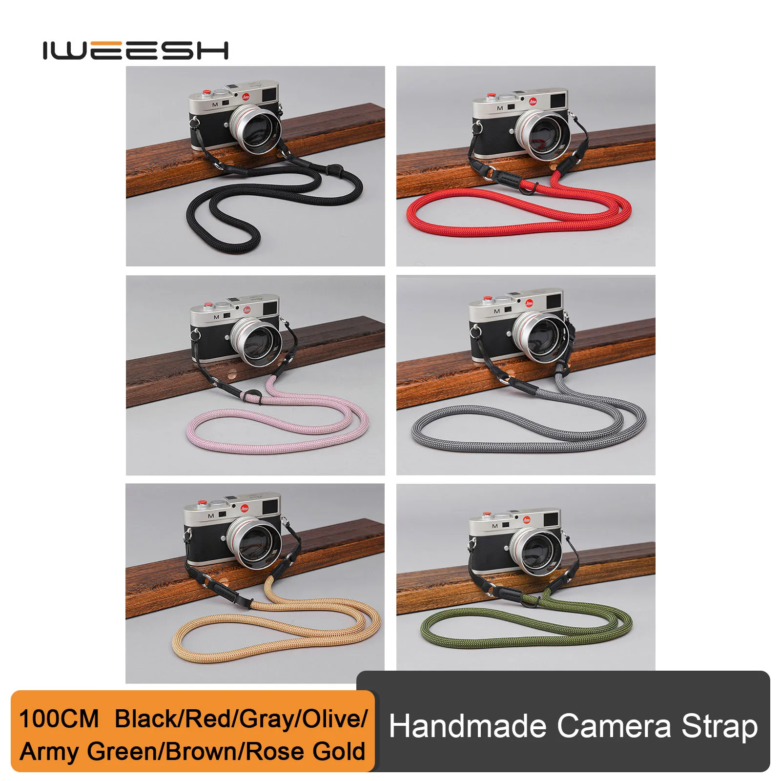 HandMade Camera Straps 100CM Climbing Rope Quick Release Camera Neck Shoulder Strap for all Micro SLR DSLR Camera