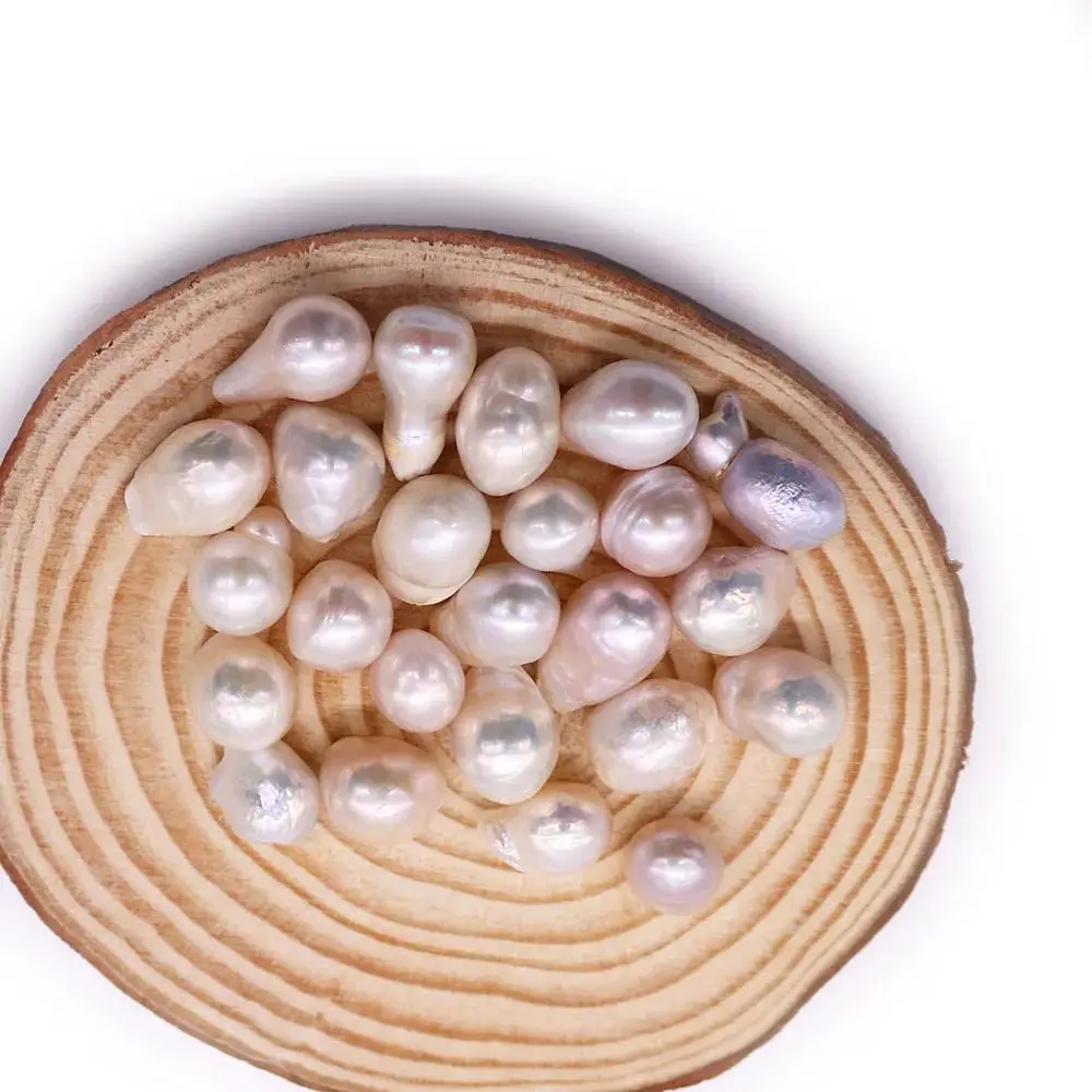 

White Natural Edison Pearl Beads Irregular Freshwater Pearl Nonporous Loose Bead 5 Pcs DIY Making Necklace Bracelet Jewelry Gift