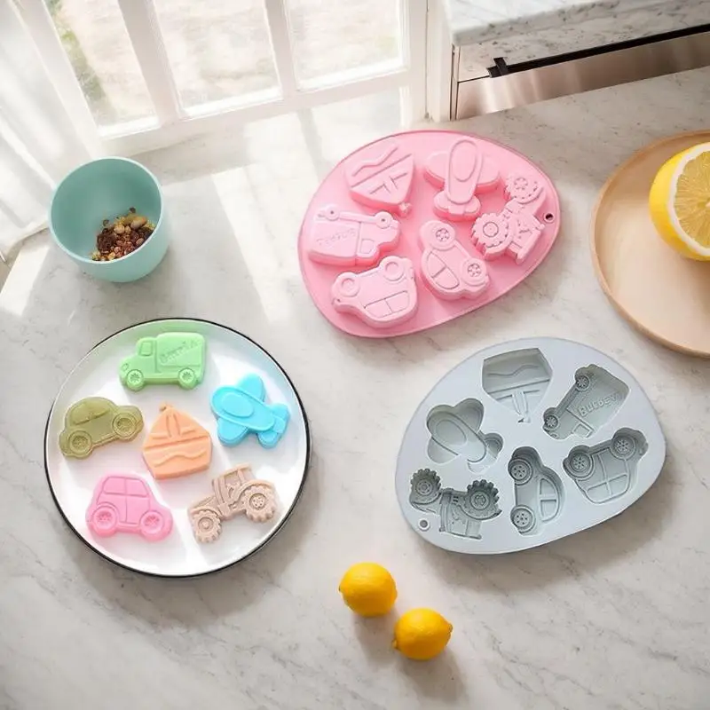Chocolate Silicone Molds 3D Vintage Car Train Airplane Tray Baking Tools For Candy Mousse DIY Silicone Cake Mold