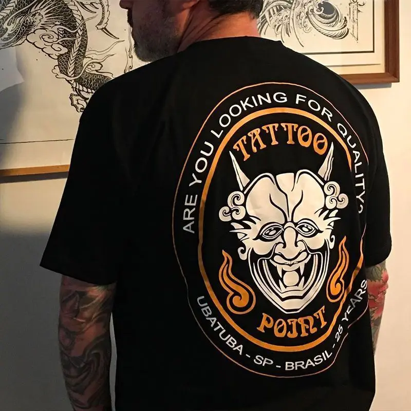 

Летняя модная брендовая футболка Kaji в американском стиле ретро, свободный хлопковый повседневный топ большого размера с короткими рукавами и принтом