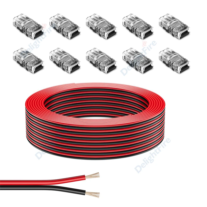 10m LED Connector Cable 2/3/4/5/6 Pin Electrical Wires Flexible Ribbon Extension Cord For 5050 3528 WS2812B RGB LED Strip Light