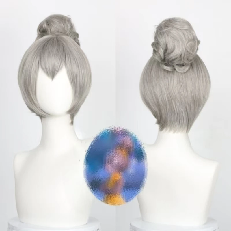 

Anime Cartoon Judy Hopps Cosplay Wig Gray Bun Hair Heat resistant synthetic fiber wig Rose net For Hallowmas Party Women