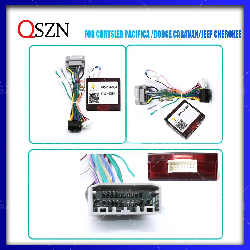 QSZN android Canbus box CH-SS-04/RP5-CH-004 Adaptor for CHRYSLER PACIFICA /DODGE CARAVAN/Jeep Wirng Harness Cable Car radio