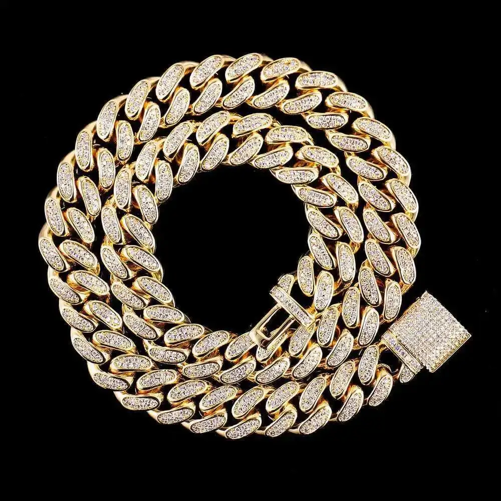 

Augian Womens Men Game Moissanite Necklace Cuban Link Chain Ice Out Wholesale Price