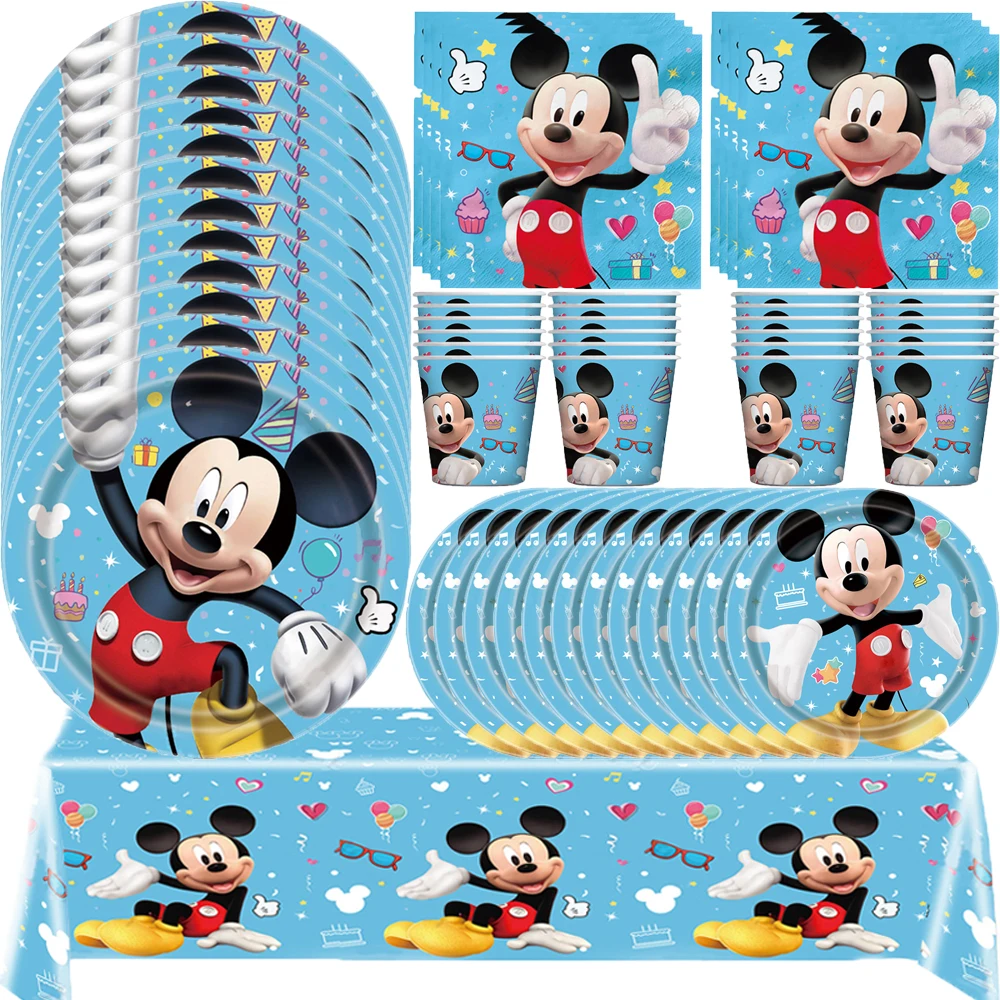 Mickey Mouse Birthday Party Supplies Decorations Mickey Mouse Party Supplies Serves 10 Guests with Banner Table Cover Plates Set