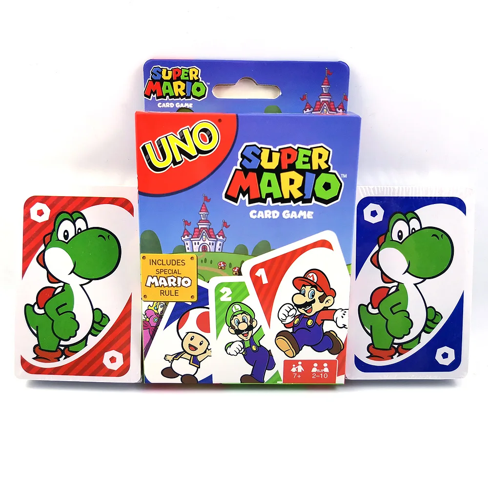 Mattel UNO Super Mario Card Games Family Funny Entertainment Board Game Poker Kids Toys Playing Cards