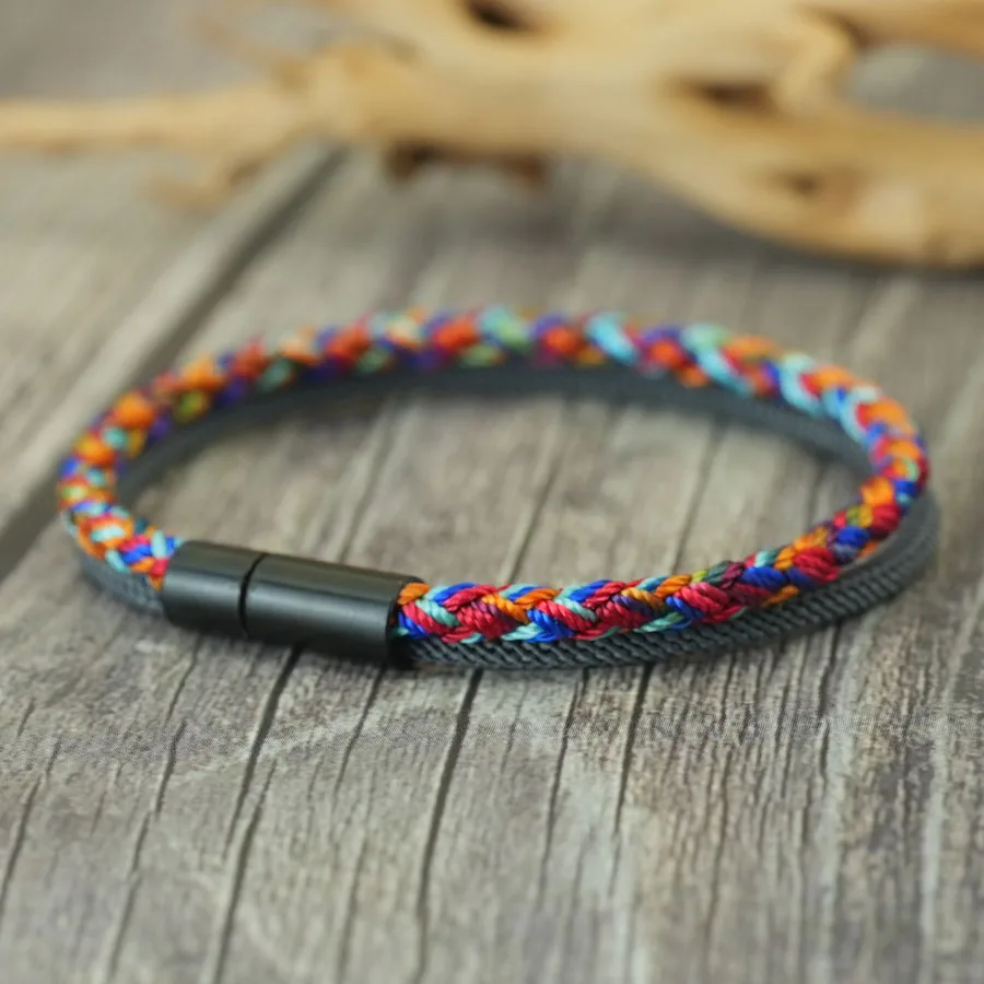 Bohemia Men String Bracelet A Grade Keel Cord 5 Colors Available Ethnic Fabric Charm Braslet Boyfriend Hand Accessories Pulseria