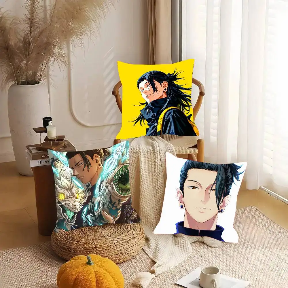 Jujutsu Kaisen Geto Suguru Pillow Case Fashion Square Pillowcase Bedroom Sofa Room Ins Decoration Leisure