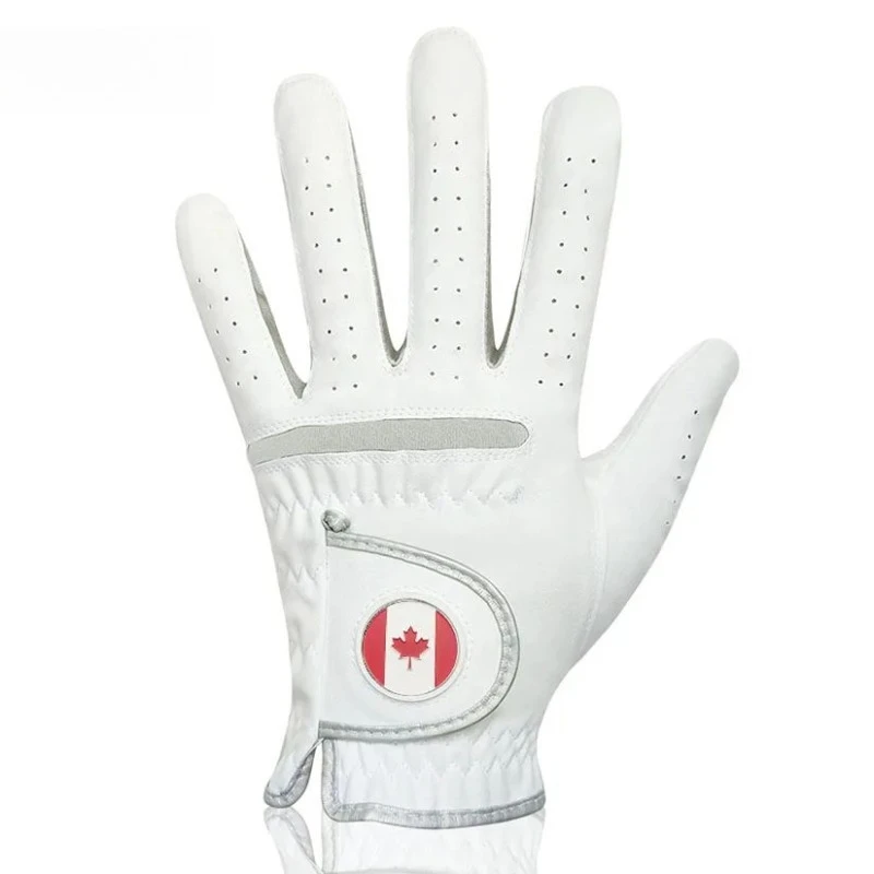 

Red Maple Leaf Magnetic Marker Golf Gloves Lightweight Breathable Detachable Design For Outdoor Sport Golfing Riding