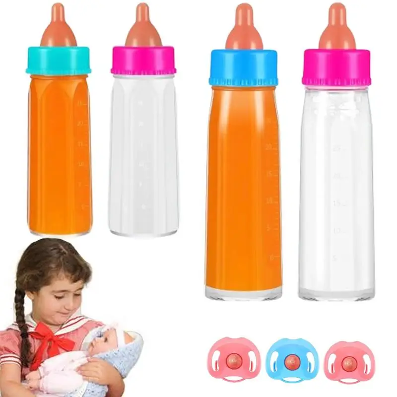 Gioca a biberon per bambole Set di bottiglie per il latte che scompare per bambini Sicuro Giochi di finzione Set di giocattoli per l'alimentazione Colorato e divertente per bambini