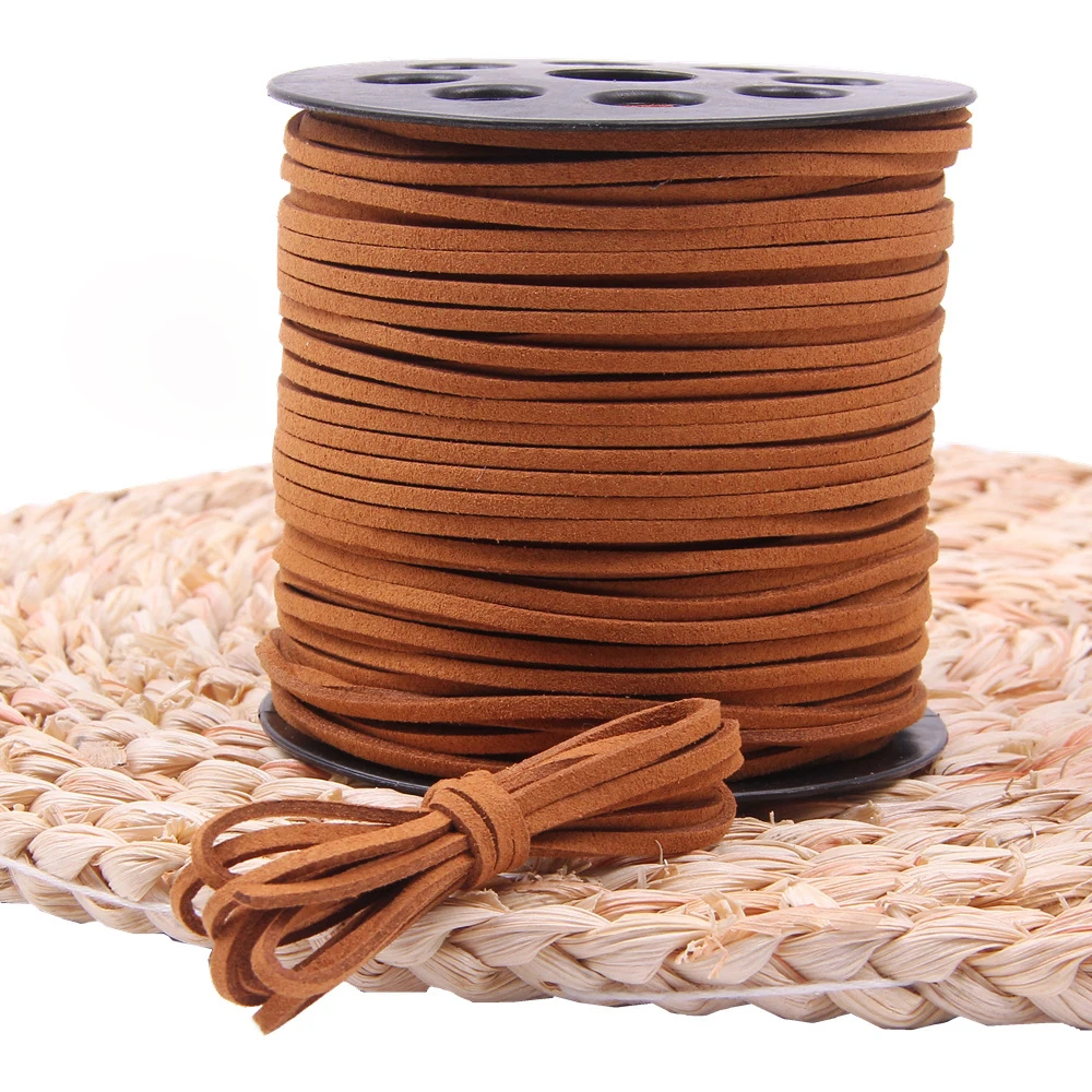 10M/Rolle 2,5mm Kunstwildleder-Schnur, Lederband, Handgefertigter Faden für Armbänder, DIY-Schmuckzubehör, Komponenten und Schnur-Accessoires – Detail 7