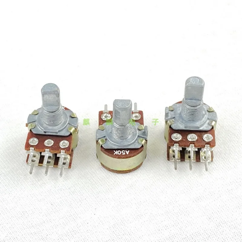 2 Piece 16 Type B5K B10K A50K Stereo Channel Volume Adjust Potentiometer D Shaft 15mm 6-Pin