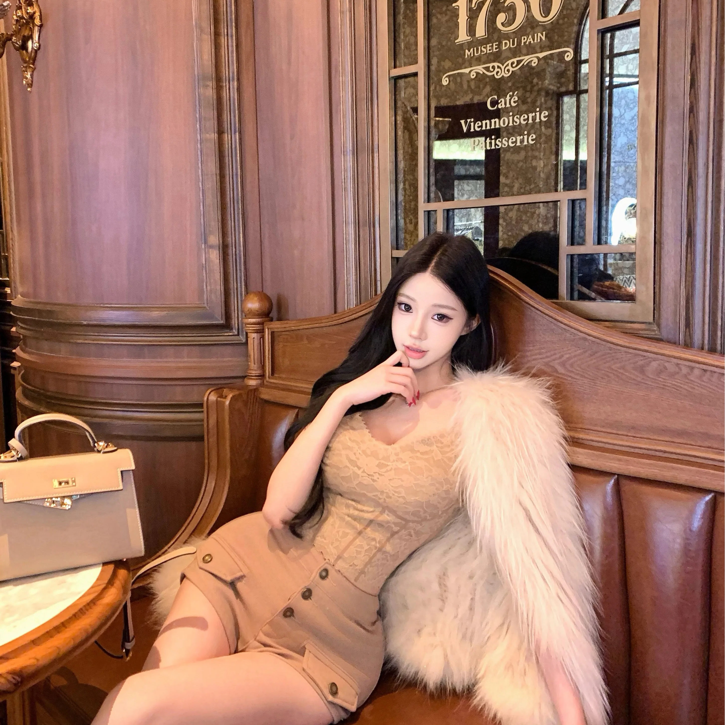 Winter Thiened Fce Gefütterte Spitze Unterwäsche ort Hosen Set Damen Faionable Vielseitiges Design Hip Enhancing Bot