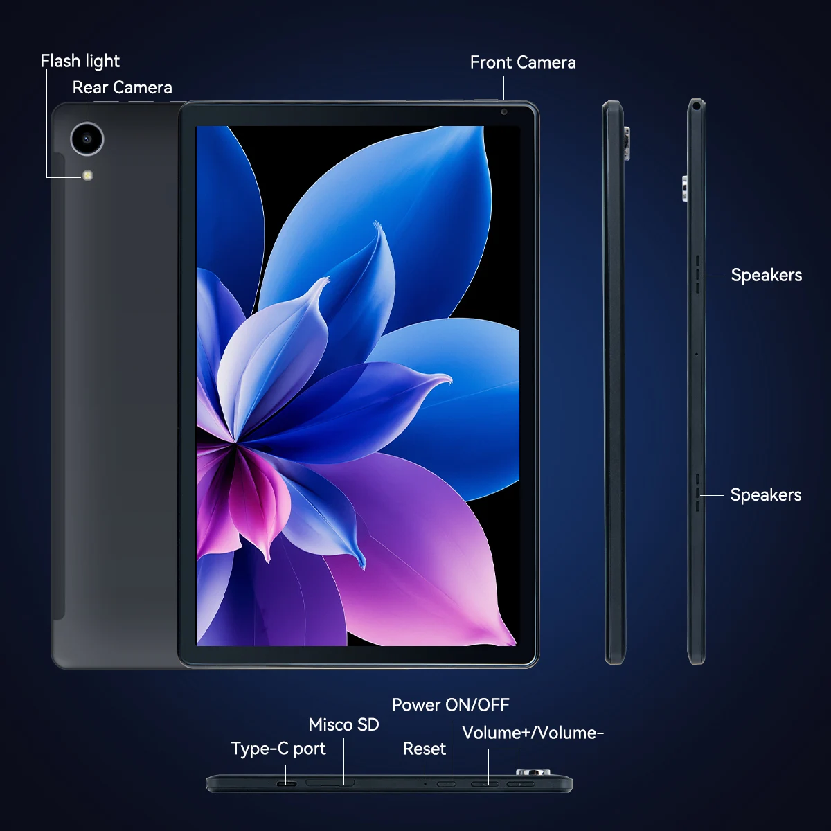 10.1'' Android 16 Tablet 8 Core Tablet 36(6+30)GB+128GB 1TB Expansion WiFi6 5MP+8MP Stylus Keyboard Mouse Headphone PC PAD Set
