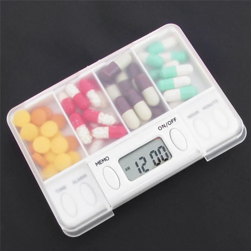 

A23I-Pill Dispenser Container Alarm Clock Taking Medicine Reminder Smart Personal Pill Containers Pill Box Medicine Chest Easy T