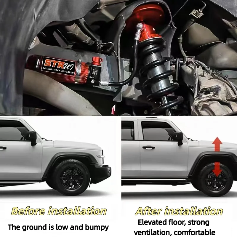 Nitrogen Adjustable Steel Suspension Coil Spring Shock Absorber for Commander Raise The Chassis.