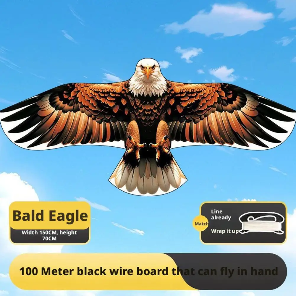 Cerf-volant aigle 1.2/1.5/1.6/1.7/1.8m avec cerf-volant de 100m répulsif d'oiseaux, corde de sport amusante, cerf-volant de jardin volant, jouets d'extérieur X5l2