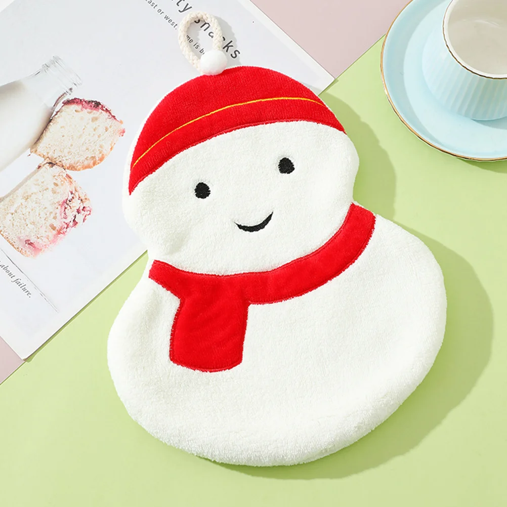 

2Pcs Christmas Hand Towels Coral Fleece Decorative Absorbent Bathroom Kitchen Snowman Santa Claus Xmas Towels Xmas Hand Towel