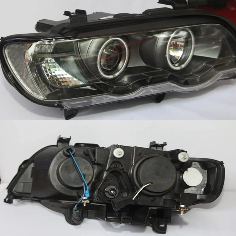 For BMW X5 E53 Headlights Front Lamp Black Housing 1999 To 2003 Year LF