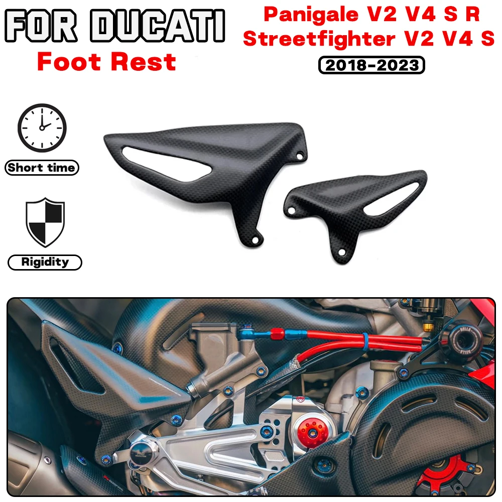 

For DUCATI Streetfighter / Panigale V4 V4S V4R V2 Motorcycle Accessories Carbon fiber Fiber Rear Footrest 2018 2019 2020-2023