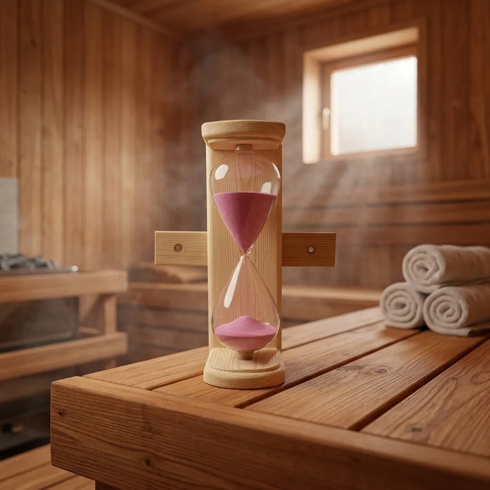 Handcrafted Wood and Glass 15 Minute Hourglass Timer for Cooking Tasks Breathing Exercises Study and Mindful Breaks
