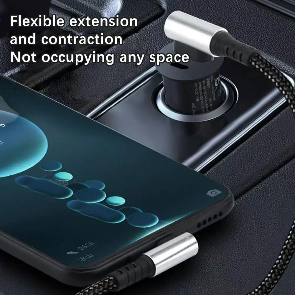 0.25 0.5M Short Cable 90 Elbow 6A USB A Type C To Type C Cable Fast Charging Data Cord For IPhone 15 Mobilephone Power Bank Wire