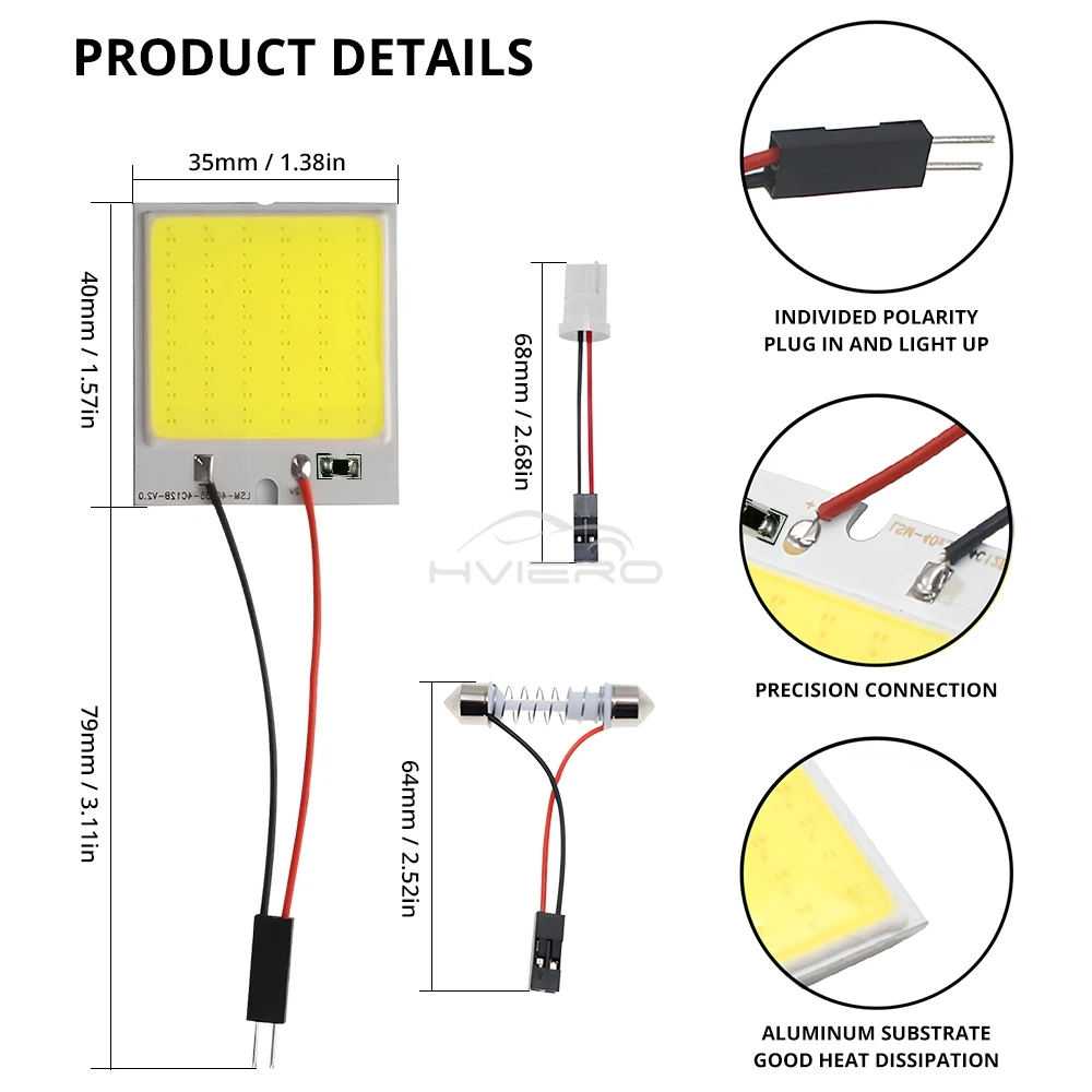 2X Car T10 W5w 24/36/48SMD Led 12V Reverse License Plate Trunk Light White Auto Interior Parking Bulb Festoon Dome Reading Lamp