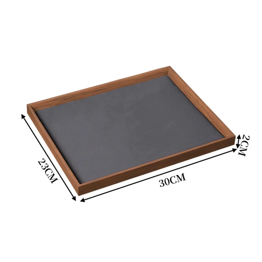 Elegant Black Walnut Display Tray Minimalist Design Wooden Jewelry Tray Sturdy and Stable Wood Grain Platter For Dressing Table