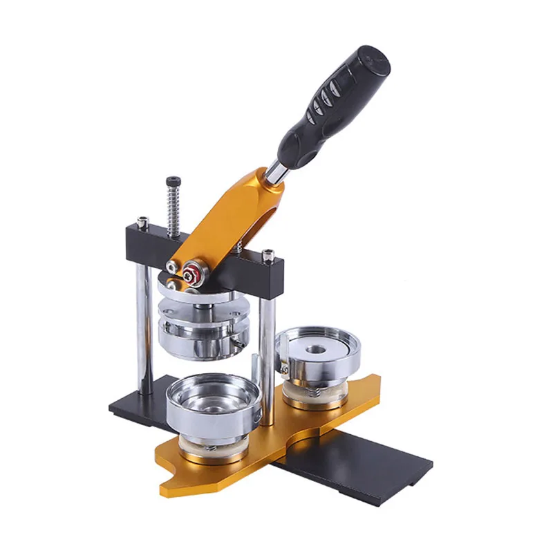 Hand Press Button Pin Maker Manual Rotary Badge Maker Machine for DIY Badges Buttons Pins Magnets Multiple Size Die Compatible