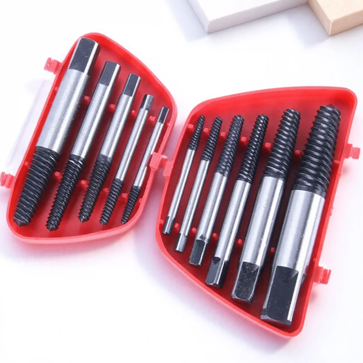 

D2 5/6Pcs Broken Screwdriver Extractor Drill Bit Set Carbon Steel Double Side Screw Pull Center Bits Tool Cordless Metal Drill