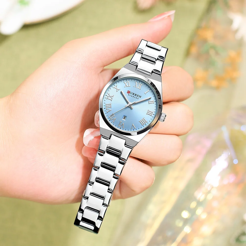 Watches Women with Date Silver Stainless Steel Luxury Ladies Watches with Small Writs Watches for Women Waterproof Elegant Dress