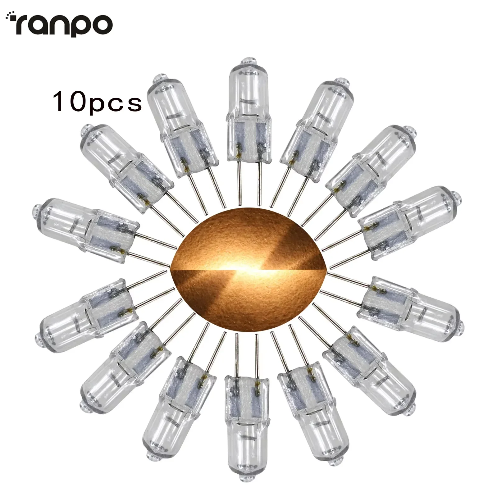 Energy Saving 10Pcs Mini G4 Halogen Light Bulb JC Type Warm White DC 12V 20W Spotlight For Crystal Chandelier Capsule Lamp
