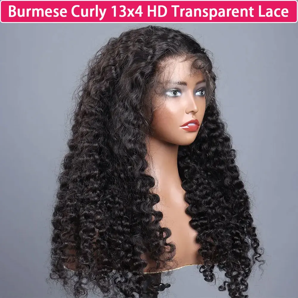 

Парик из натуральных волос с бирманской кудрявой прядью, 13x4 HD Lace Front, парик из натуральных волос 5x5 Lace Front с глубокой волной для женщин, плотность 200%