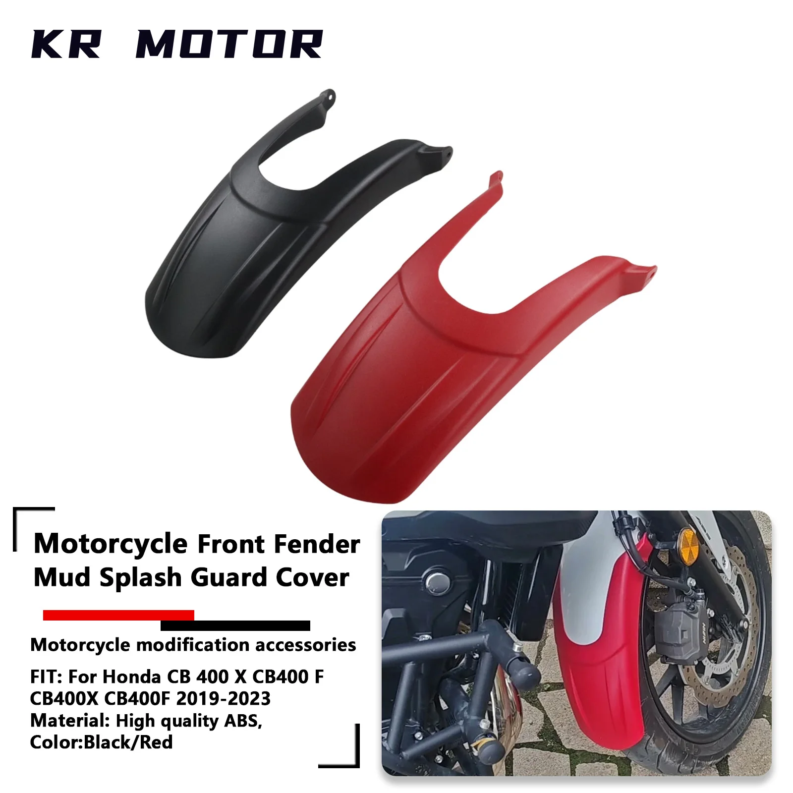

Fit For Honda CB 400 X CB400 F CB400X CB400F 2019-2023 Fender Extender Protector Mud Splash Guard Cover Front Mudguard Extension