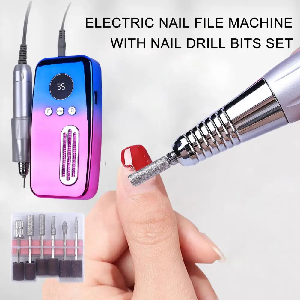 Great Lightweight Adjustable Practical Compact Professional Electric Nail File Set Electric Nail Drill Labor-saving