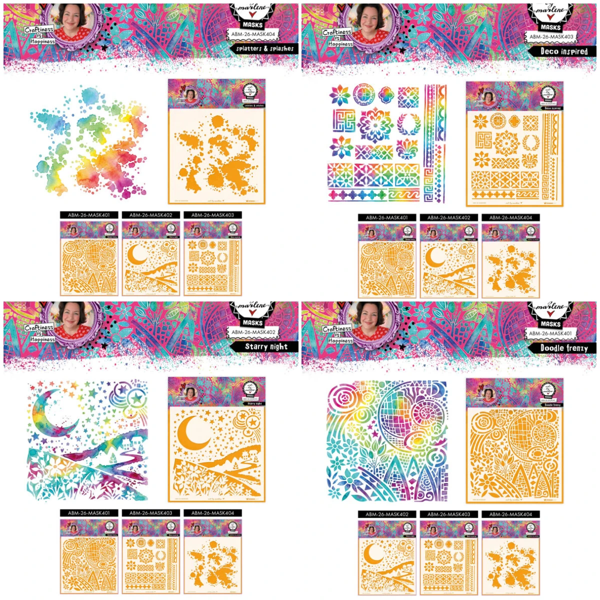 Pochoirs de superposition DIY Doodle Frenzy Starry Night pour la décoration, la peinture, le scrapbooking, les tampons, les ornements et les albums, modèle en relief