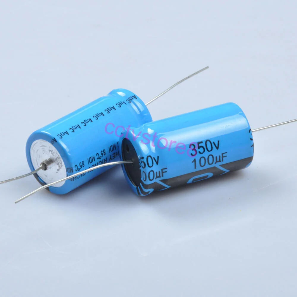 2pcs 350V 100uf Axial Electrolytic Capacitor for Audio Guitar Tube Amp DIY