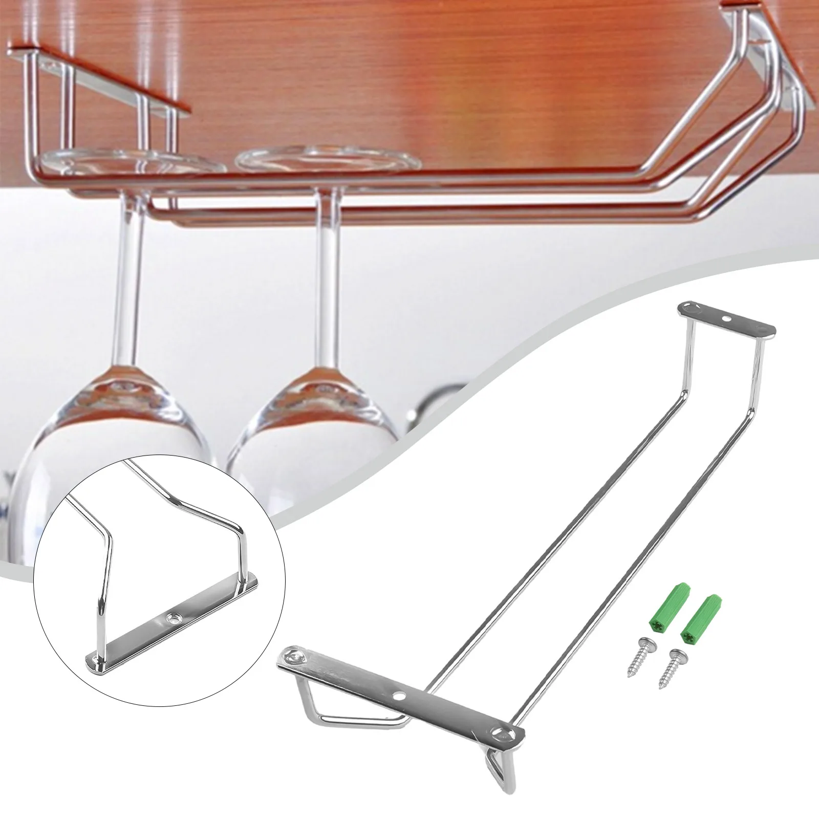 Wine Glasses Rack for Kitchen Bar, Sturdy Stainless Steel Hanger, Perfect for Glass Display, Easy to Slide, Minimal Breakage